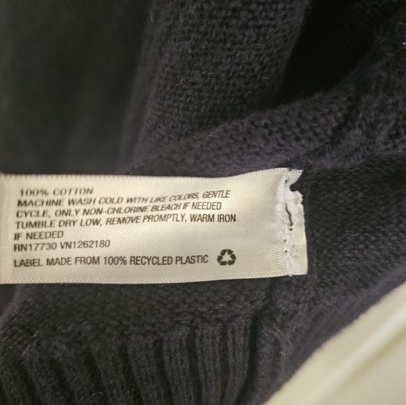 Unisex 100% cotton navy Cardigan - Picture 4 of 5